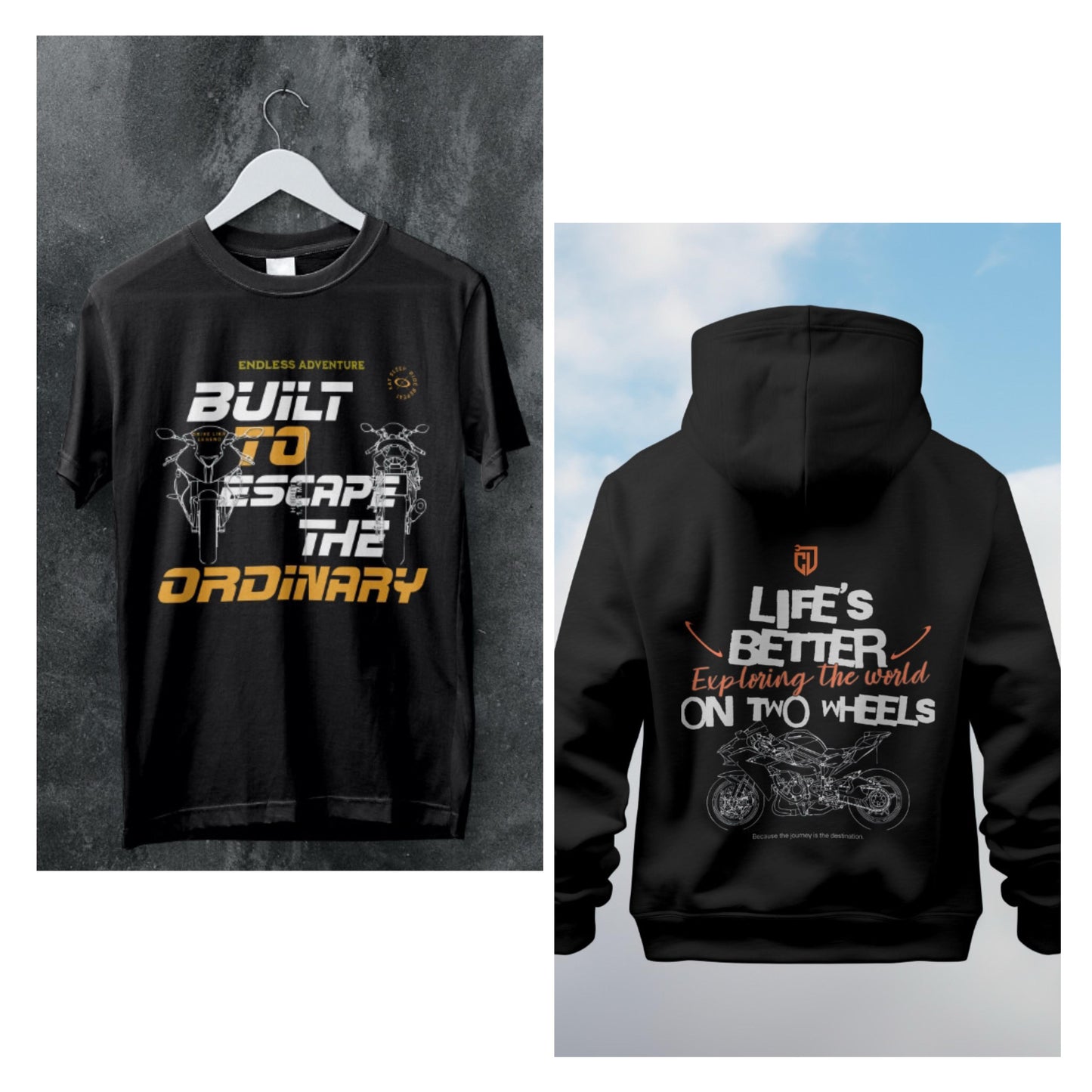 Life's Better on Two Wheels Combo Hoodie & T-Shirt