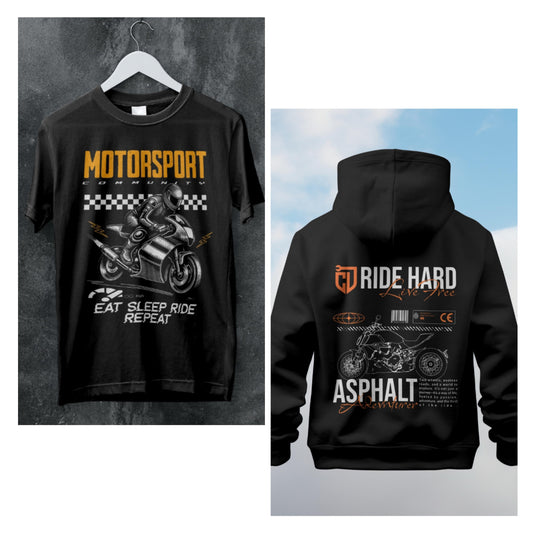 CV Ride Hard Combo Hoodie & T-Shirt