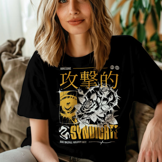 Aggressive Rose Syndicate Oversized T-Shirt